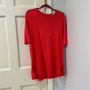 J.Jill size Large red coral short sleeve cotton shirt